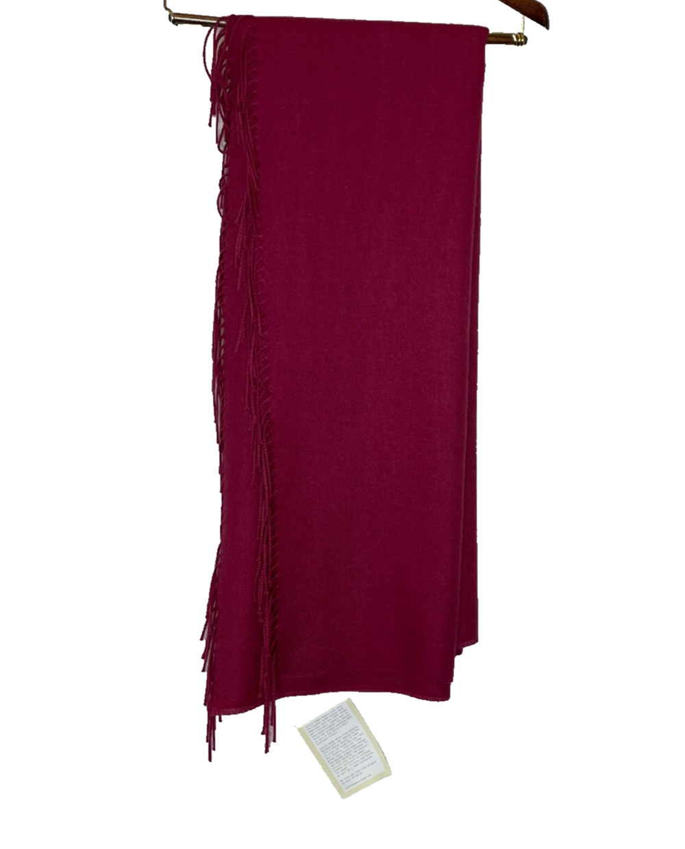 Alicia Adams 100% Baby Alpaca Burgundy Tassel Fringe Throw 51" x 71" NEW